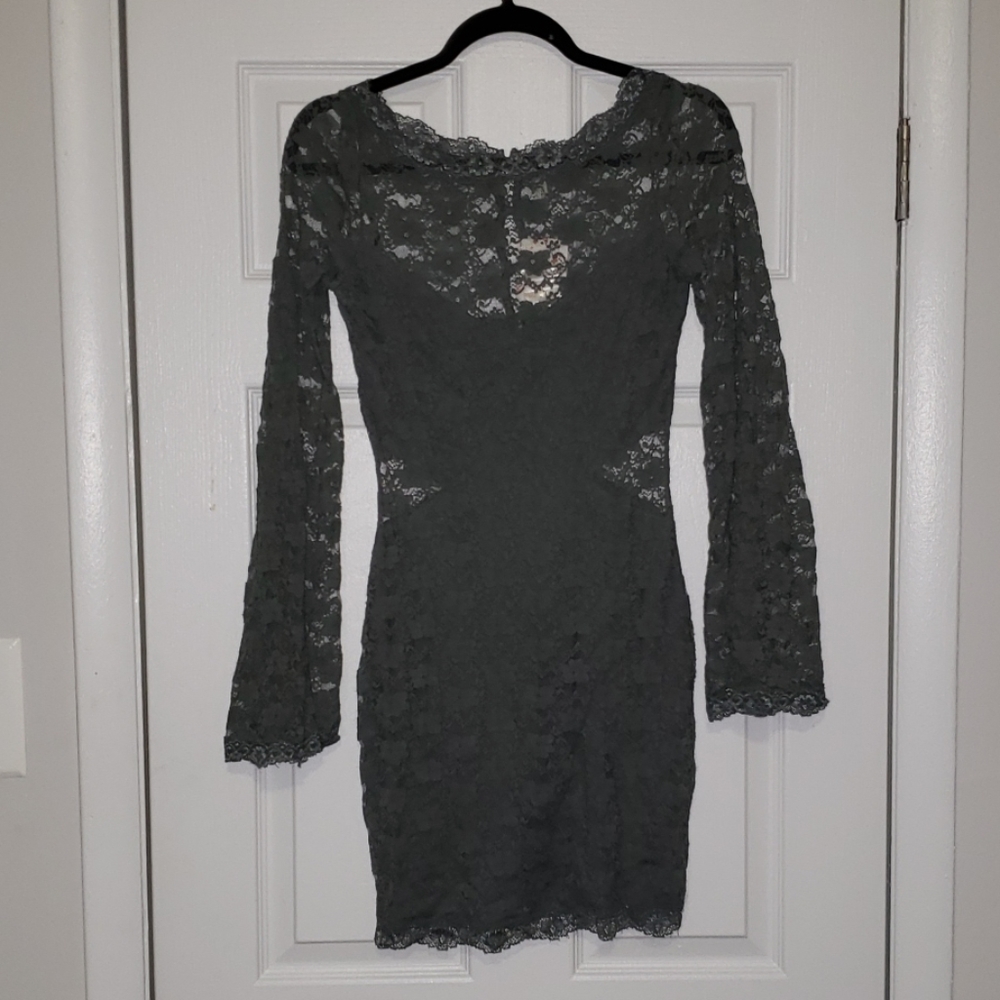Gray Lace Dress